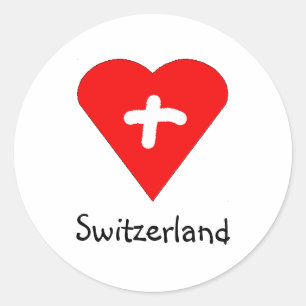 Liebe Schweiz - Schweizer Herzsticker Runder Aufkleber