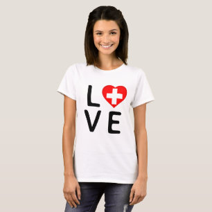 Liebe - Schweizer Flagge T-Shirt