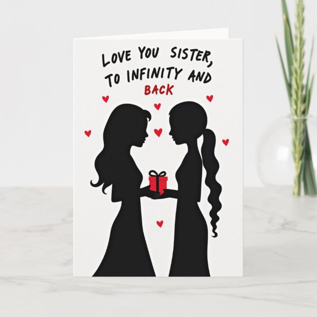 Liebe Schwester Infinity Karte (Vorderseite)
