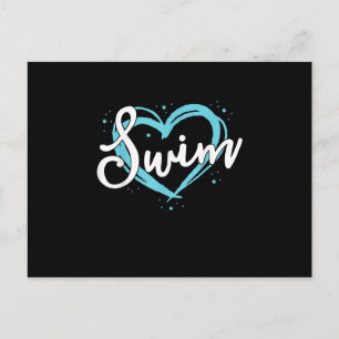 Liebe Schwimm-Schwimmteam Herzliebhaber blauer Sch Postkarte