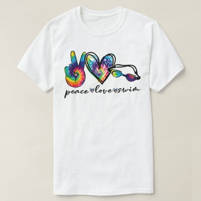 Liebe Schwimmbad Gefärbte Krawatte Schwimmer Schwi T-Shirt (Design vorne)