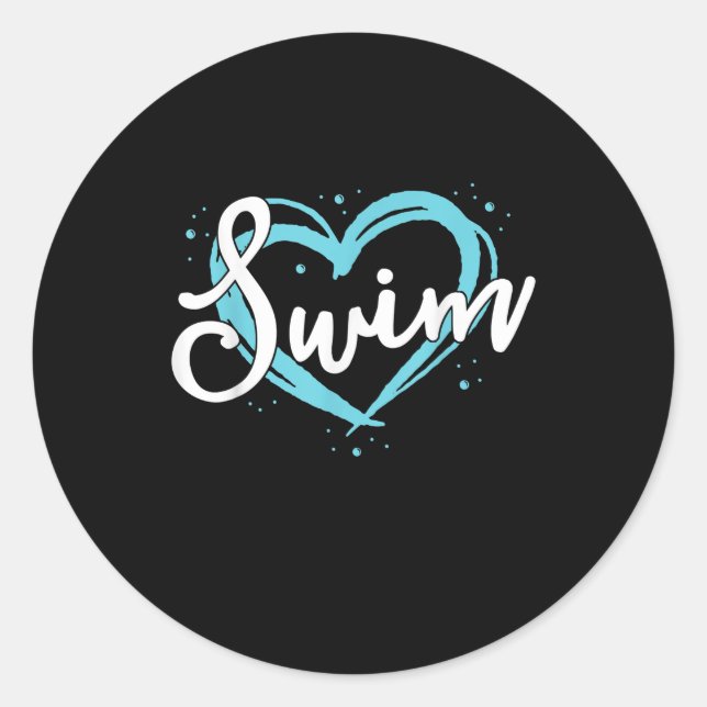 Liebe Schwimmen Schwimmerteam Herzlich Willkommen  Runder Aufkleber (Vorderseite)