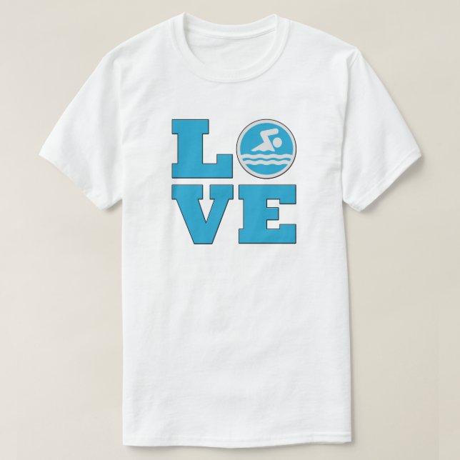 Liebe Schwimmer T - Shirt für Schwimmer (Design vorne)