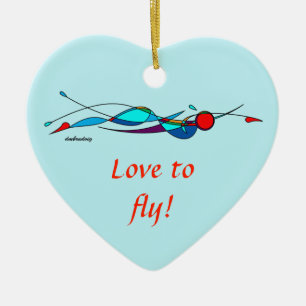 Liebe, Schwimmer-Verzierung zu fliegen Keramik Ornament