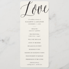 Liebe Script Calligraphy Geometric Classic Wedding Programm