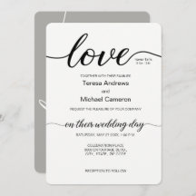 Liebe Script Gray Minimalistisch Christliche Hochz
