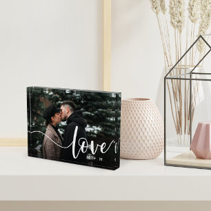 Liebe Script Overlay Paare Personalisiert Fotoblock
