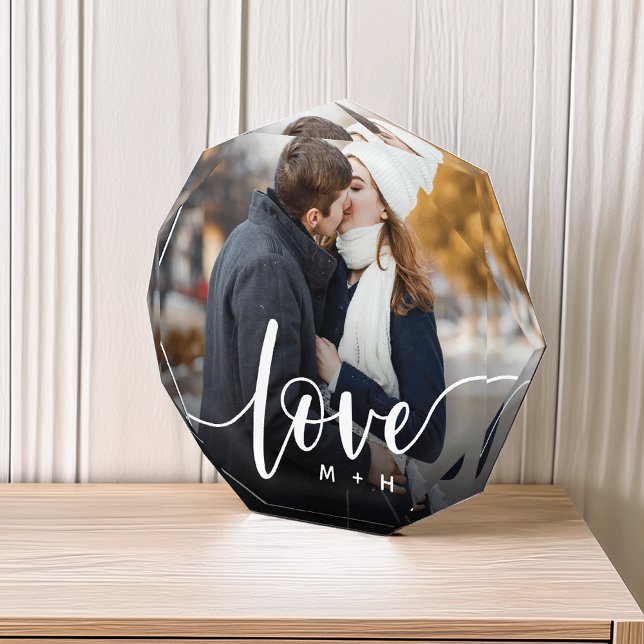 Liebe Script Overlay Paare Personalisiert Fotoblock (Von Creator hochgeladen)