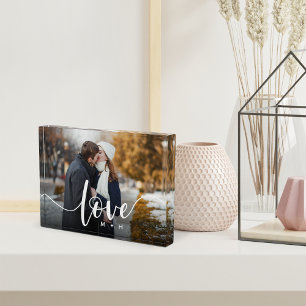 Liebe Script Overlay Paare Personalisiert Fotoblock