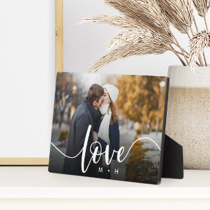 Liebe Script Overlay Paare Personalisiertes Foto Fotoplatte