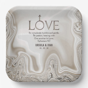 Liebe Scripture Verse Ephesians 4:2 Hochzeit Pappteller