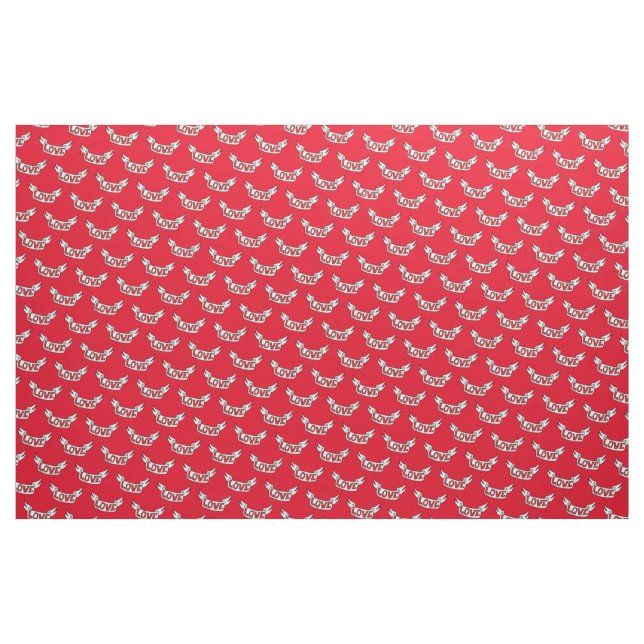 Liebe Scroll Romantische Nachricht auf Rot Stoff (Yard (91,4 cm))