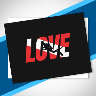 Liebe, Scuba Diver-Geschenk Taucherabtrieb Flagge Postkarte