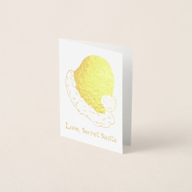 Liebe, Secret Santa Claus frohe Weihnachtsgeschenk Folienkarte (Vorderseite)