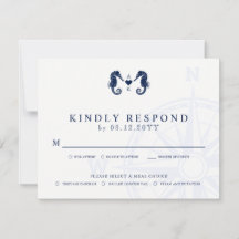 Liebe | Seepferd Thema Hochzeit RSVP Mahlzeiten