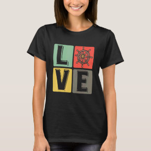 Liebe Segelboot Segelboot Kapitän Yacht Bootfahren T-Shirt
