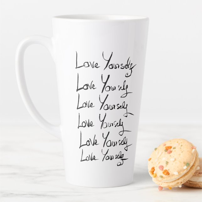 Liebe selbst! Motivierend Kalligraphie Milchtasse (Beispiel)