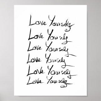 Liebe selbst! Motivierend Kalligraphie Poster