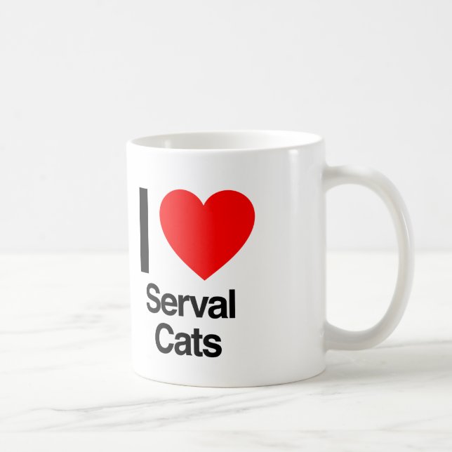 Liebe Serval Katzen Kaffeetasse (Rechts)