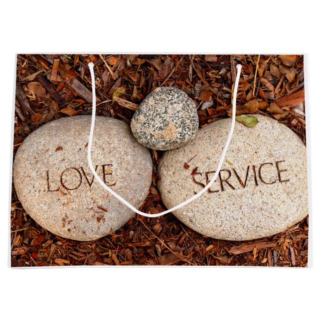 "Liebe" "Service" Spirituelle Religiöse Steine Große Geschenktüte (Vorderseite)