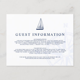 Liebe Set Sail Nautical Sailboat Hochzeitsgästen I Begleitkarte