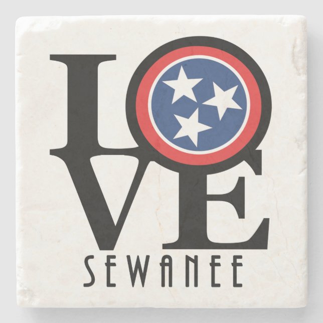 LIEBE Sewanee Tennessee Stone Untersetzer (Vorderseite)