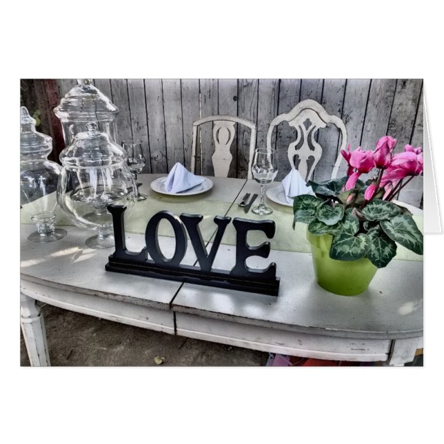 LIEBE - Shabby Chic Hochzeitsempfang im Freien (Vorderseite (Horizontal))