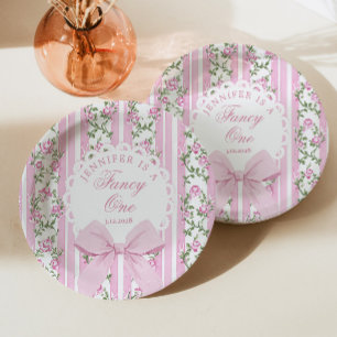 Liebe Shack Extravagant One Coquette Bow 1. Geburt Pappteller