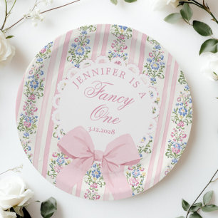 Liebe Shack Extravagant One Coquette Bow 1. Geburt Pappteller
