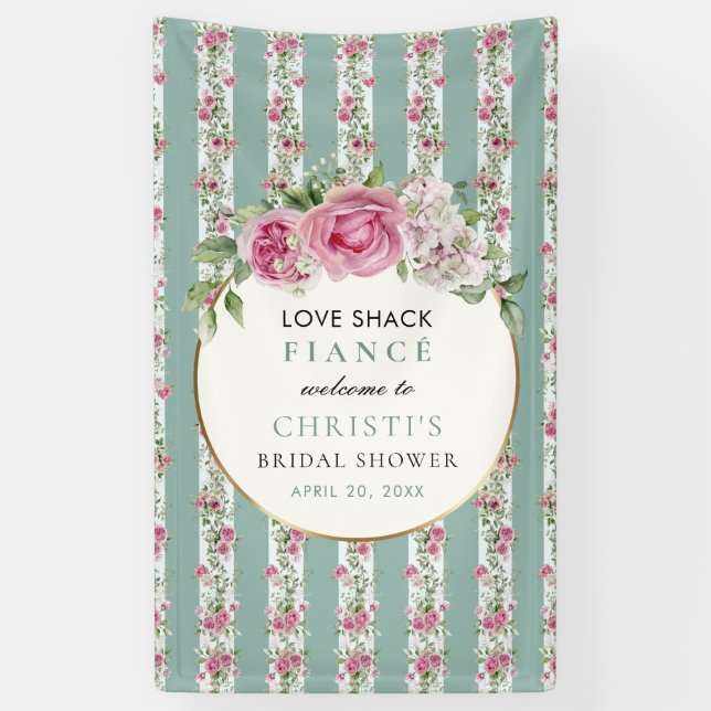 Liebe Shack Verlobte Garden Party Banner (Vertikal)