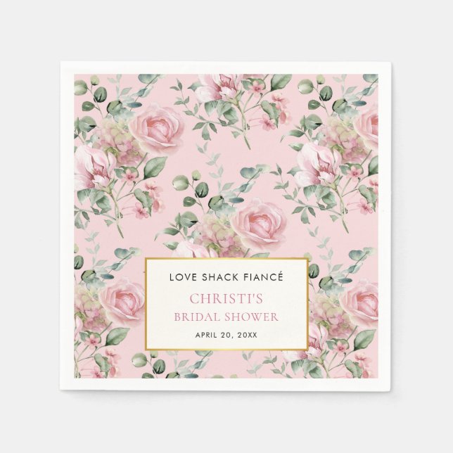 Liebe Shack Verlobte Garden Party Brautparty Serviette (Vorderseite)