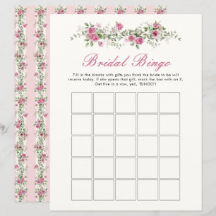 Liebe Shack Verlobte Pink Blume Bridal Bingo Game