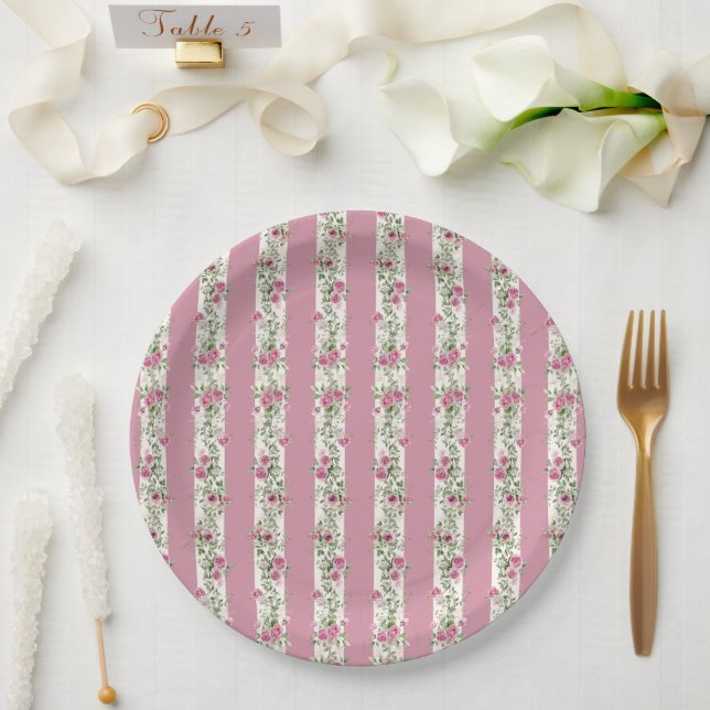 Liebe Shack Verlobte Pink Tee Party Brautparty Pappteller (Hochzeit)