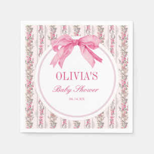 Liebe Shack Vintag Pink Bow Babydusche Serviette