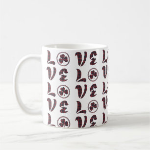 Liebe Shamrock Karo Rot Blau Tartan Muster Kaffeetasse