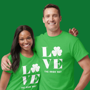 Liebe Shamrock Kleeblatt Irisch Grün Weiß Benutzer T-Shirt