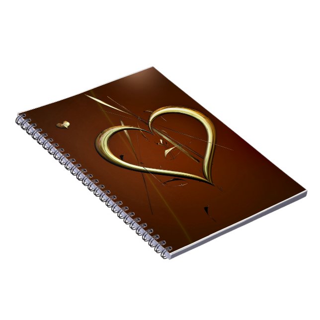 Liebe Shards of Gold Spiral Notebook Notizblock (Rechte Seite)