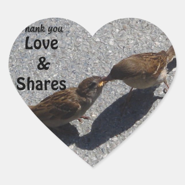 Liebe & Share_ Herz-Aufkleber (Vorderseite)