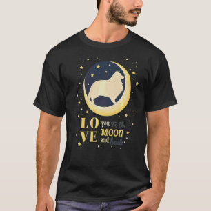 Liebe Shetland Sheepdog zum Mond T-Shirt