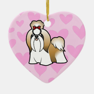 Liebe Shih Tzu (addieren Sie Ihre eigene Keramikornament