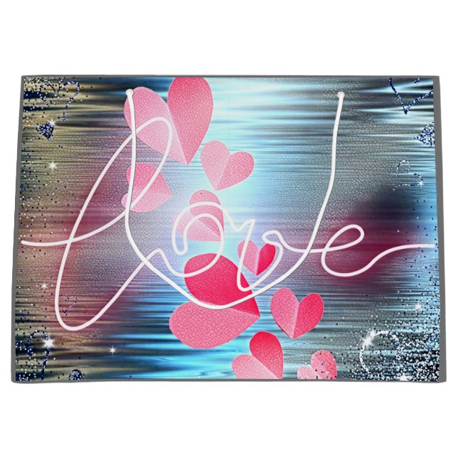 Liebe Shimmer Große Geschenktüte (Vorderseite)