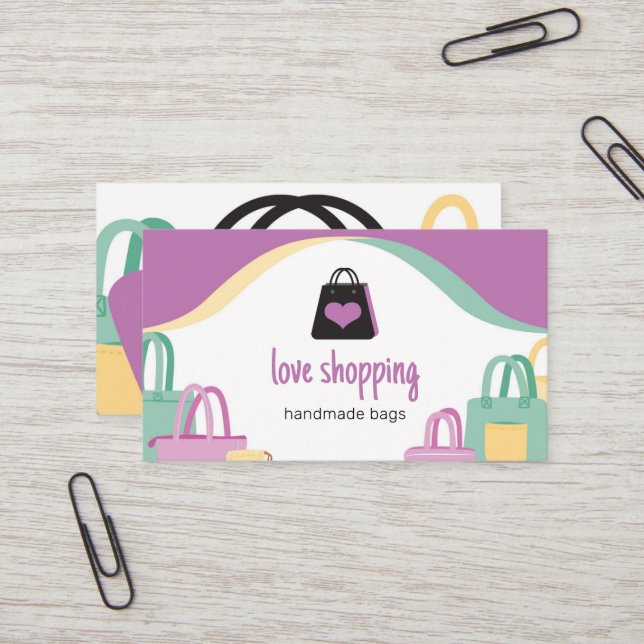 Liebe Shopping Bags Visitenkarte (Vorderseite/Rückseite Beispiel)