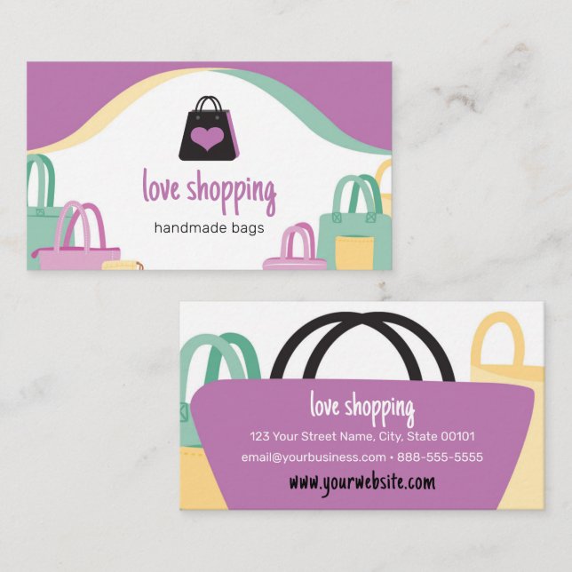 Liebe Shopping Bags Visitenkarte (Vorne/Hinten)