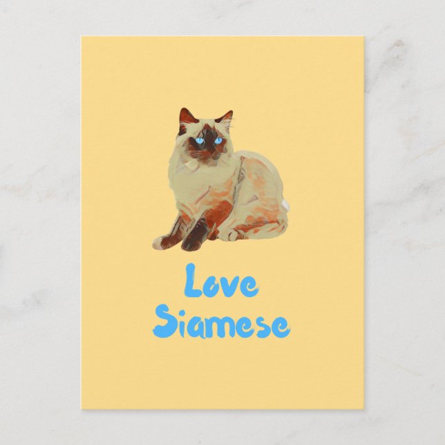 Liebe Siamese Postkarte (Vorderseite)