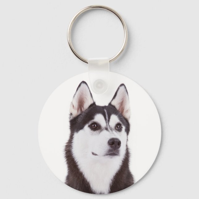 Liebe Siberian Husky Welppy Dog Portrait Schlüssel Schlüsselanhänger (Vorderseite)