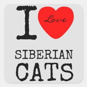 Liebe Siberische Katzen Aufkleber