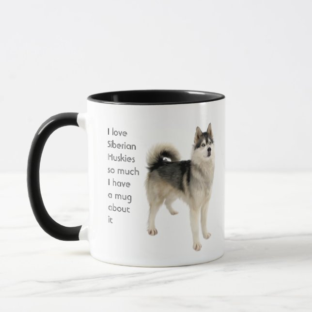 Liebe Sibirische Huskies Hunde so viel Spaß Zitat  Tasse (Links)