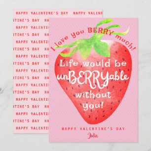 Liebe Sie Berry Much Strawberry Sweet Valentines Feiertagskarte