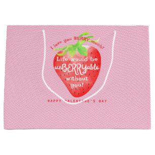 Liebe Sie Berry Much Strawberry Sweet Valentines Große Geschenktüte