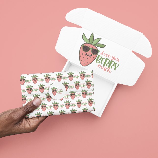 Liebe Sie Berry Much Tissue Seidenpapier (Make someone's day with this cute, "Love you berry much" strawberry tissue paper! )